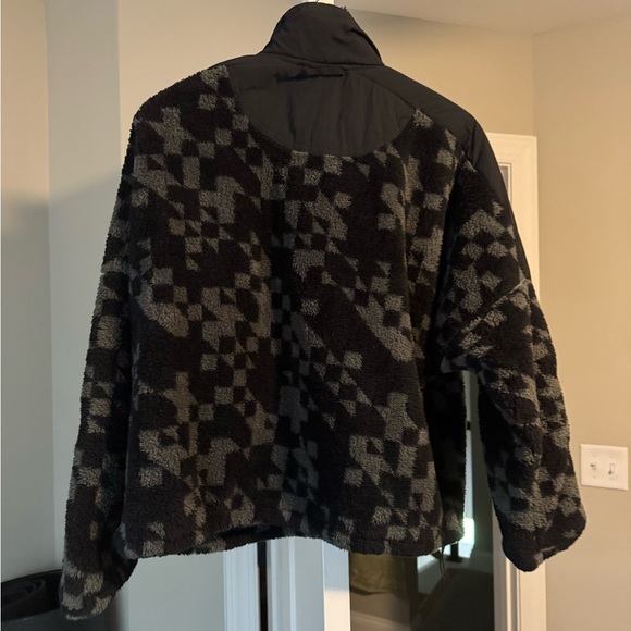 JoyLab Black and Gray Fleece Full Zip Fleece Teddy Sweatshirt - Picture 4 of 4